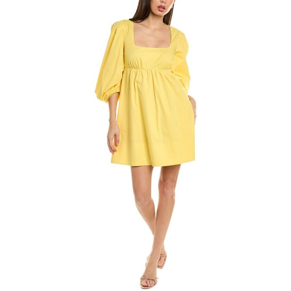 STAUD Yellow Midi Dress